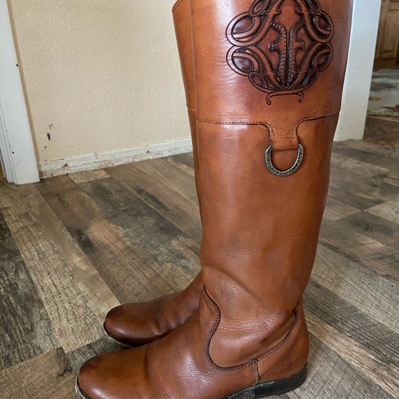 Frye Philip Harness Monogram boots size 8 - Picture 2 of 6